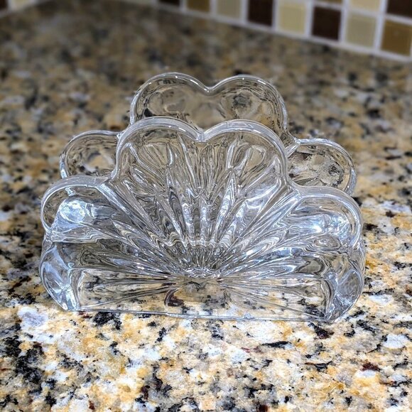 Crystal Scalloped Vintage Napkin Holder - Picture 1 of 6